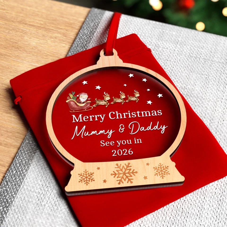 Bumps First Christmas Mummy Daddy Parents To Be Ornament Bauble With Gift Bag - Image 4 of 4