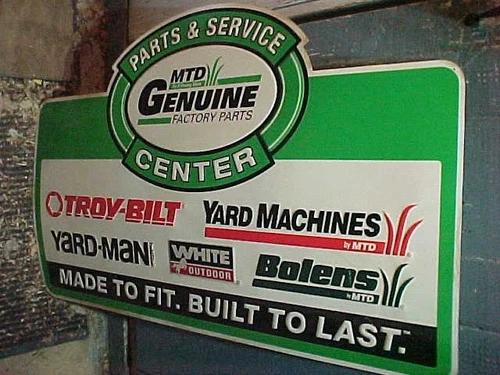 1990s MTD Power Equipment YARDMAN-BOLENS-TROY BILT Metal PARTS + SERVICE SIGN