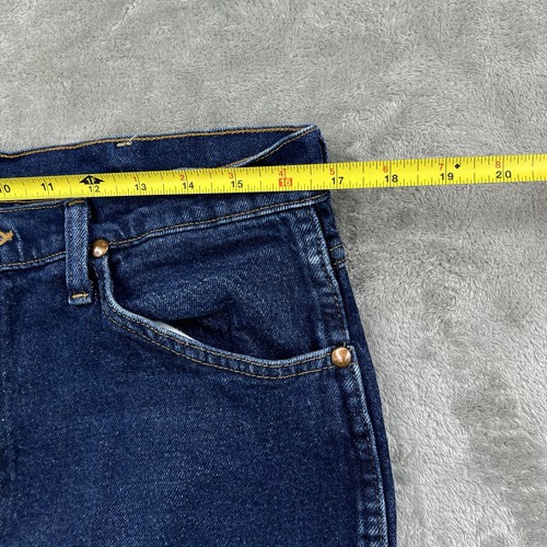 Wrangler 35x30 937STR Dark Blue Stretch Slim Fit Cowboy Cut, Workmen Farmer Jean - Picture 12 of 15