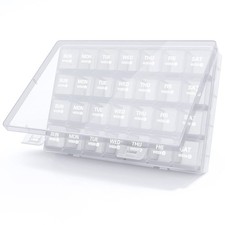 TookMag Monthly Pill Organizer 28 Day Box, 1 Count Pack of 1 , White