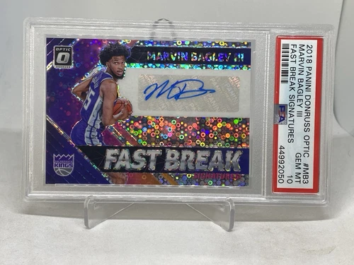 2018 Optic Fast Break SIGNATURES REFRACTOR Auto Marvin Bagley RC PSA 10 POP 2