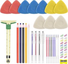 StiVerse 49 pcs Tailors Chalk Kit, 10 pcs Sewing Chalk, Fabric Chalk Markers for