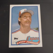 Randy Johnson rookie  Rare Error blue chin line 1989 Topps  Rookie #647 
