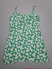 Reformation Top Womens Medium Green Daisy Floral Slip Spaghetti Strap Mini