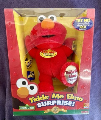 NIB 2001 Fisher-Price Tickle Me Elmo Surprise 5th Anniversary Edition