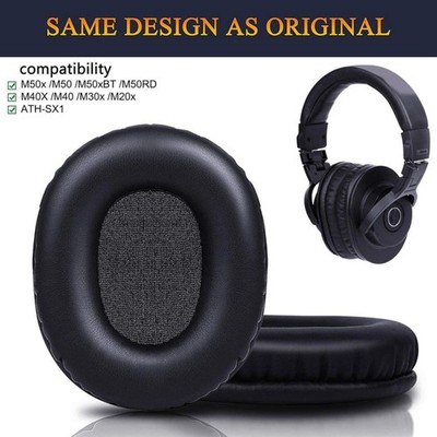 Ersatz Ohrpolster Audio Technica ATH M50X M40X M30X M20X MSR7 SX1 schwarz