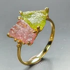 Jewelry gems 4 ct+ Natural Tourmaline Ring 925 Sterling Silver Size 8 /R465626