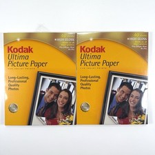 2-Pack KODAK Ultima Picture Paper High Gloss 8.5 x 11 40 Sheets Each SEALED