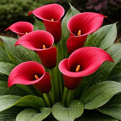 Majestic Red Calla Lily Rhizomes   Premium Flower Bulbs for Planting (3 Bulbs)
