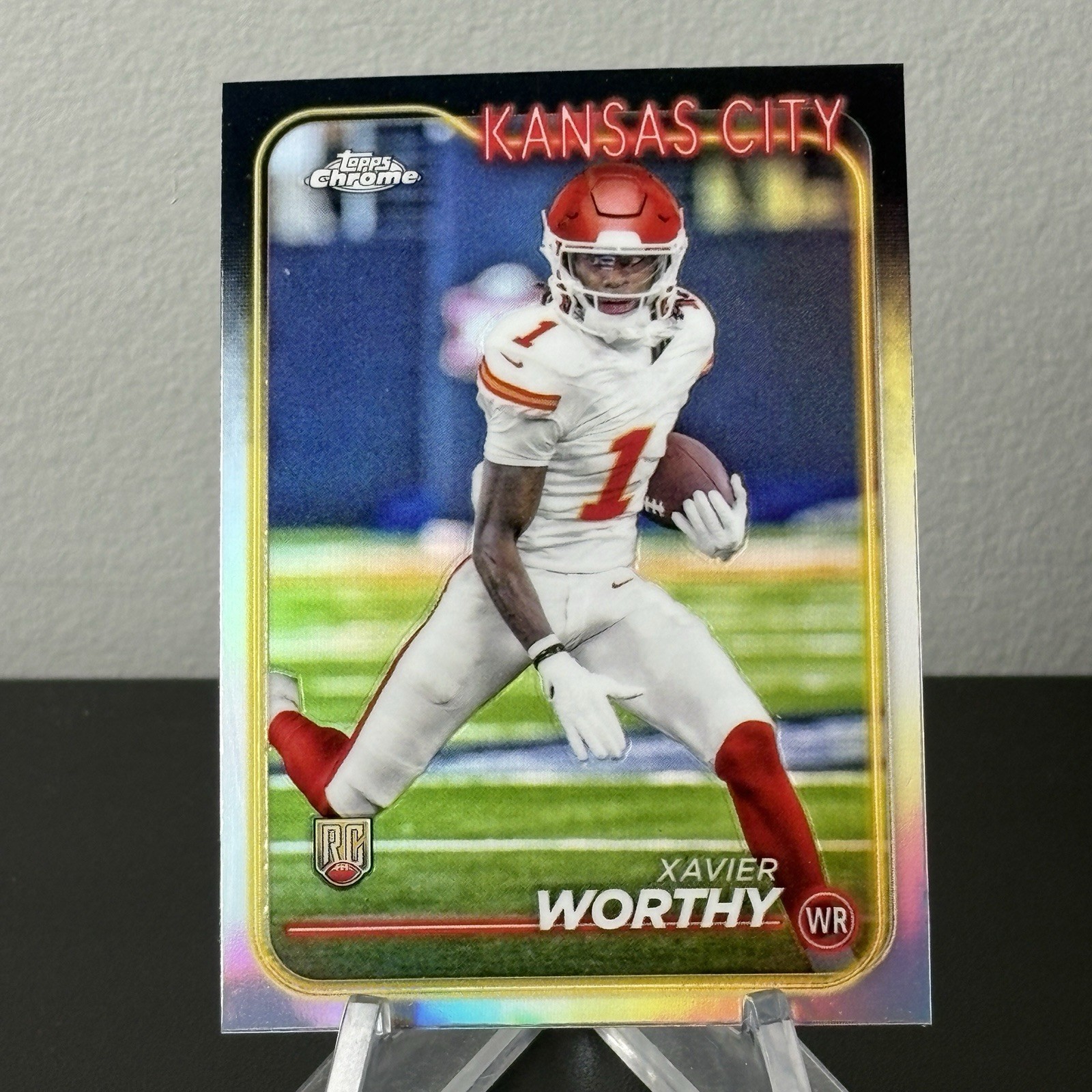 Xavier Worthy 2024 Topps Chrome #208 Refractor Rookie Kansas City Chiefs Card
