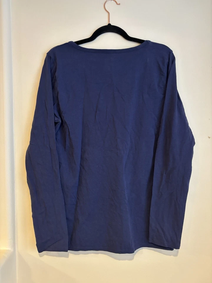 Duluth Trading Co. Mujer Azul Manga Larga 95% Algodón Talla XL Foto 3 de 4