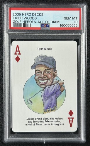 TIGER WOODS PSA 10 2005 HERO DECKS GOLF HEROES ACE OF DIAMONDS 5655