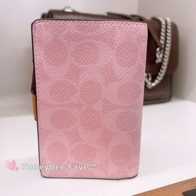 NWT Coach CEC29 Medium Corner Zip Wallet In Signature Canvas