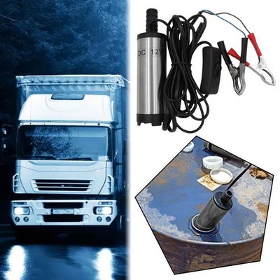 +Electric Car Pump Portable Fuel Transfer Pump Water Refueling Oil Transfer G4I2
