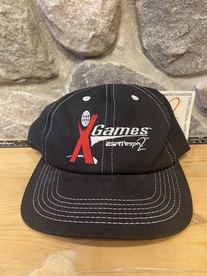 Vintage X Games ESPN ESPN2 Adjustable Snapback Black Hat Cap Adult One Size