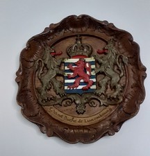 Plaque Ancienne Armoiries Grand-Duché de Luxembourg – Sculpture sur Bois