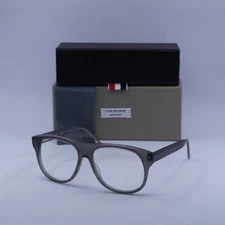 Thom Browne TB-008C-55 Satin Grey Crystal 55mm Eyeglasses New Authentic