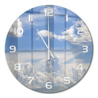 Dekorative Wanduhr Mit Leisem Uhrwerk Wolken Am Himmel WeißE Zeiger Fi60 Cm
