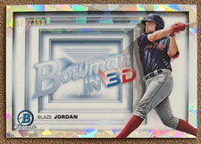 2022 Bowman Chrome in 3-D Atomic Refractor /150 Blaze Jordan #B3D-7 Red Sox RC