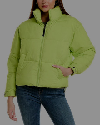 NEW French Connection Womens Puffer Jacket Water Repellant Green NWT Size SMALL