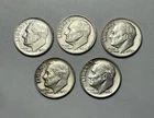 Lot Of 5 Silver Roosevelt 10C Dimes 1954 1962 1963 1964 Coins