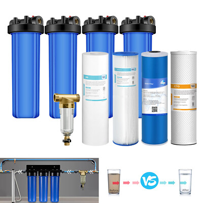 #ad #ad 20 Inch Big Blue Whole House Water Filter Housing System 20quot; x 4.5quot; Cartridge $39.99