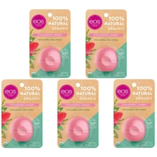 5 Pack Eos Evolution Of Smooth Strawberry Sorbet Lip Balm 0.25 Oz Each