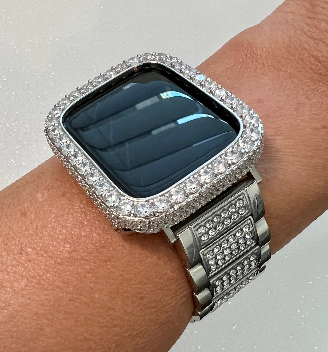 Apple Watch Band Men Women Silver Crystal Or Apple Watch Case 3.5
