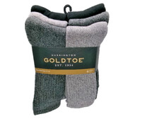 Gold Toe Harrington Cotton Crew Socks 6 Pairs Extended Shoe Size 12-16