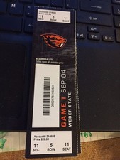2015 OREGON STATE BEAVERS VS WEBER STATE COLLEGE FOOTBALL TICKET STUB 9/4
