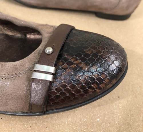 NEW AGL Womens Bella Leather Cap-toe Ballet Flat US 7/EUR 37 Ginger/Tmoro/Taupe - Picture 19 of 20