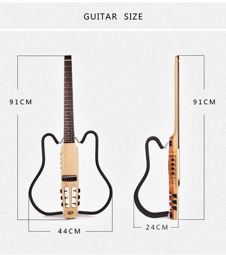 electric classical guitar Silent nylon string travel portable built in effect - Picture 12 of 13