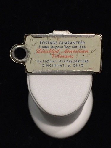 1954 Vintage Illinois Return DAV Keychain License Plate Tags / Tag - Picture 2 of 2