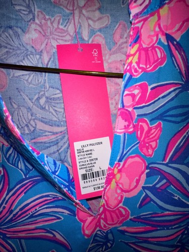 Tunica Lilly Pulitzer Luna Bay nuova con etichette grande/collo a V e manica lunga taglia large - Foto 2 di 4