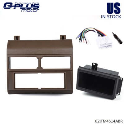 Fit For 88-1994 Chevy GMC Trucks Brown Radio Dash Bezel Kit Pocket Storage Panel