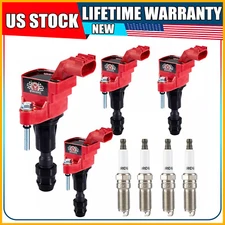 4X UF491 Ignition Coil & Spark Plug for 05-17 Chevy Equinox Saturn 2.4L Engine