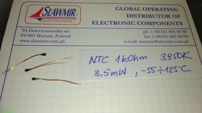 SR_PASSIVES 1 kOhm NTC Thermistor 1% B3950 THT Lot-2Stück