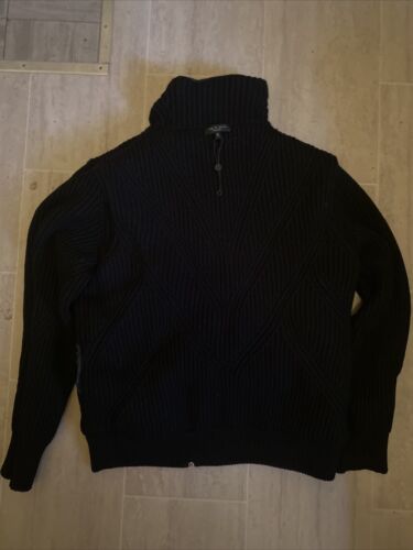 New RAG & BONE Mens Knit Sweater Zegna Jacket Black Blue Paul & Shark XL US L - Picture 4 of 5