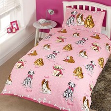 Doggies Pink Single Duvet Cover Set Dog Puppies Girls For Sale