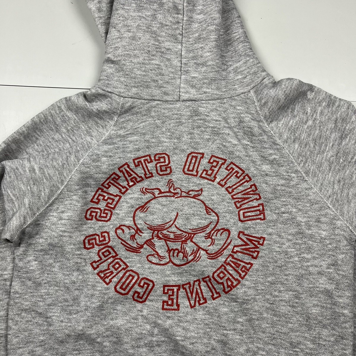 Vintage 80s United Stats US Marines Bulldog Graphic Hoodie