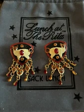 Lunch At The Ritz Persian Cat post Earrings; NEW, NEVER WORN!!