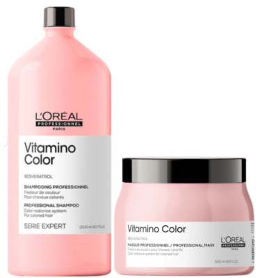 Loreal Expert Vitamino Color Duo Shampoo 1500ml + Maske 500ml Farbschutz  AKTION