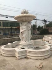 BEAUTIFUL HAND CARVED MARBLE 3 GRACE ESTATE FOUNTAIN - 3GF6