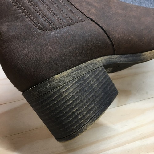 Dunes Boots Womens 8.5 Olivia Ankle Bootie Brown Leather Pointed Toe Block Heels - 第 8/17 張圖片