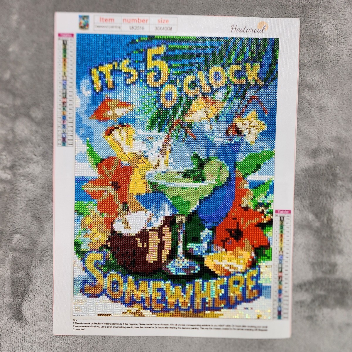 Completed Diamond Painting 3D Wall Art It's 5 O'clock Somewhere