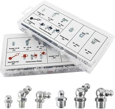 240 Pcs SAE & Metric Grease Fitting Assortment Set Straight 45° 90° Degree
