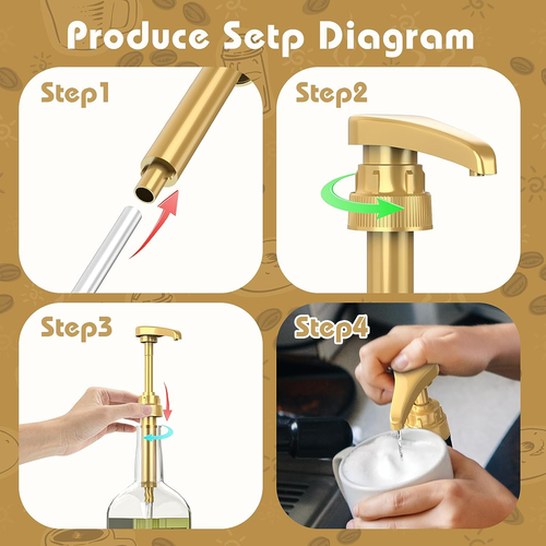Coffee Syrup Pump Dispenser, 4 Packs of Syrup Pump for 750Ml/25.4 Oz Syrup Bottl - Picture 4 of 12