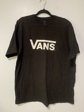 Vans Black XL Short Sleeve T-Shirt White Logo Basic Tee Skate Y2k Retro Punk