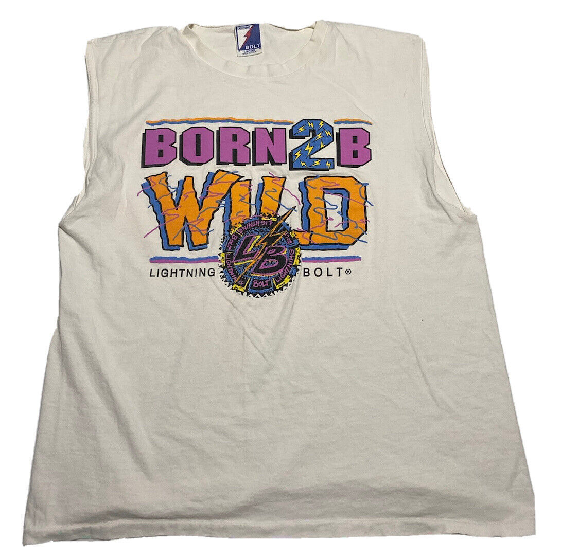 トップス Rightning Bolt vintage Tank top Vintage 1990's Tank Top Lighting Bolt Sports Athlete Single Stitch