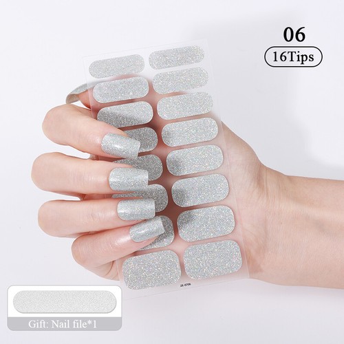 16Tips Simple Solid Color Full Cover Nail Stickers DIY Baking-Free Nail Stickers - Zdjęcie 2 z 18